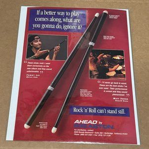 TOMMY LEE of MOTLEY CRUE / MATT SORUM of GN'R - AHEAD DRUMSTICKS - 1994 Print Ad